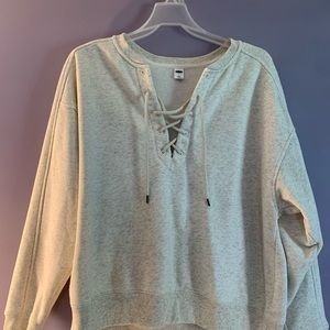 old navy lace up sweatshirt